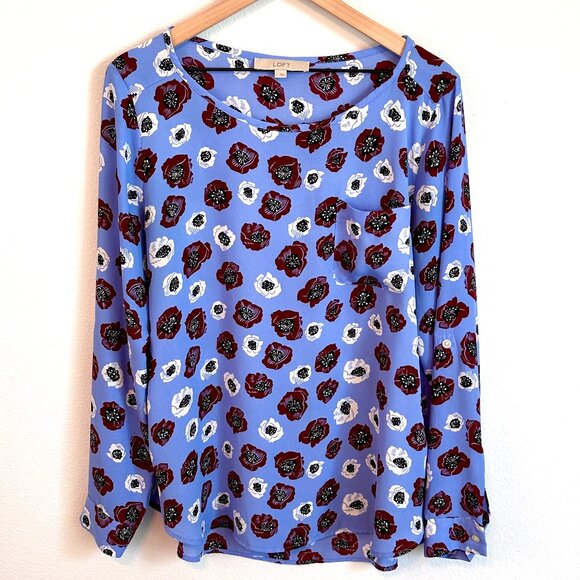 LOFT Tops - Loft Long Sleeve Floral Blouse Size L